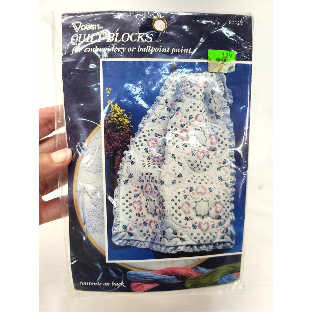 Vogart Crafts Vintage Quilt Block Kit (6) 18"x18" Blocks For Embroidery #8742V